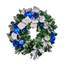 Pre-Decorated Wreath, Blue and Silver w/ LED Minis - 48