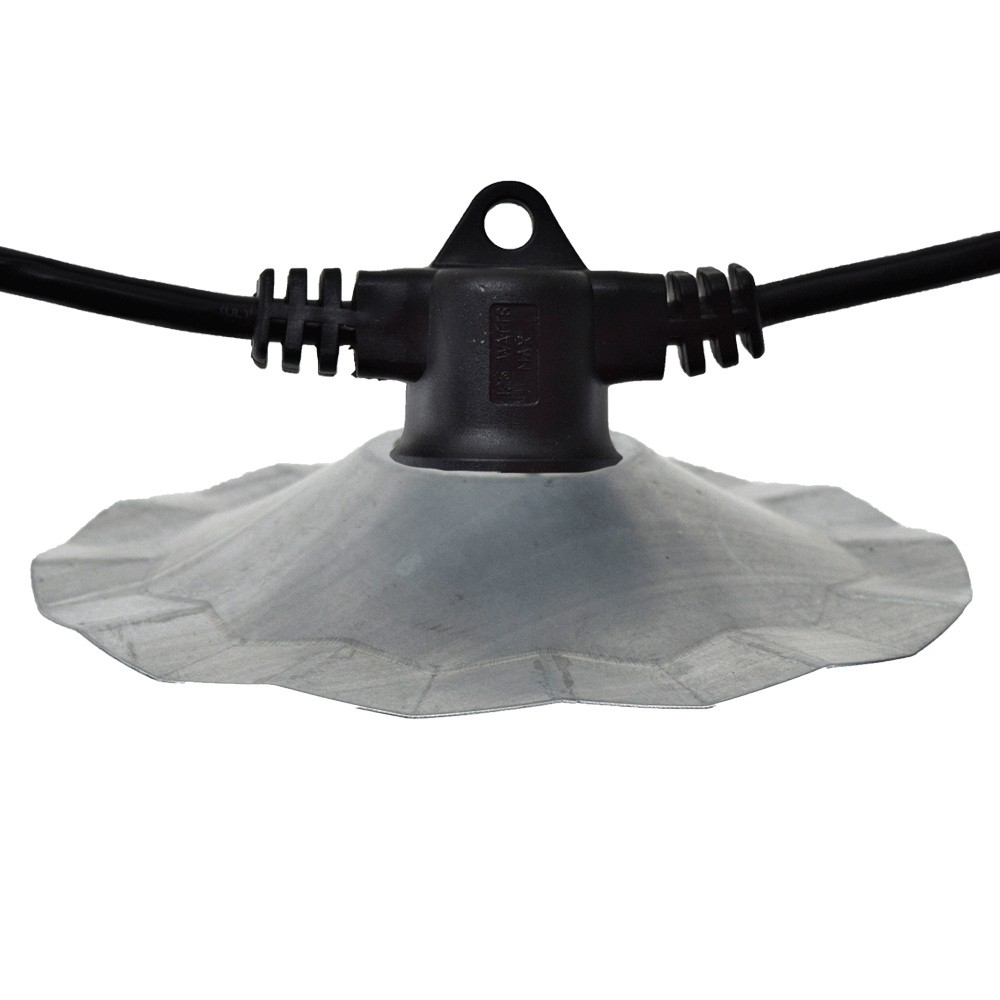 Commercial Restaurant Beer Garden Light String Galvanized Shades Cafe String Lights With Galvanized Shades