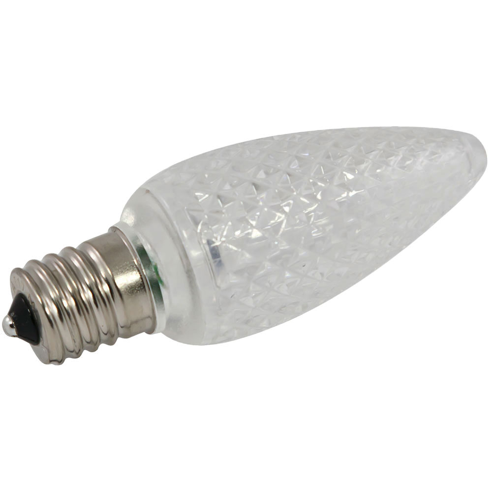 Pure White Faceted LED C9 Linear Light Strand Bulbs