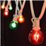 25' Red, Green, Amber Globe Lights - White C7 Strand