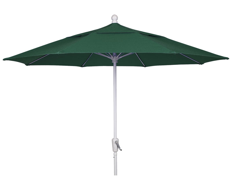 Forest Green Canopy 9 Octagon Patio Crank Umbrella White Finish 9 Forest Green Patio Umbrella White Finish Crank Lift Fb 9hcrw