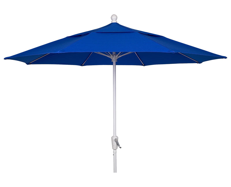 Pacific Blue Canopy 9 Octagon Patio Crank Umbrella White Finish