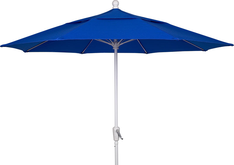 7.5' Pacific Blue Terrace Umbrella - White Finish - Crank Lift FB-7TCRW-PACIFIC