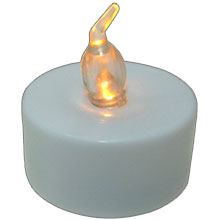 LED Flickering Flame Tea Light Candle - White w/ Amber Flame