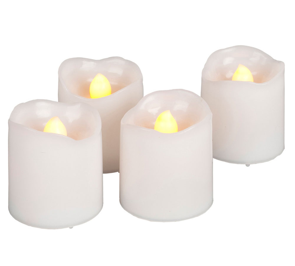 White Votive Candles 4 Pack Battery Operated Led Battery Operated Votive Candles W Timer 4 Pack
