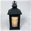 LED Metal & Resin Flameless Candle Black Square Lantern