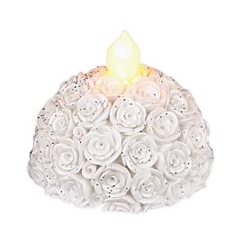 White Rose Battery Operated Led Tea Light Flickering Flameless White Rose Led Tea Light Flameless Candle Set 4 Pack