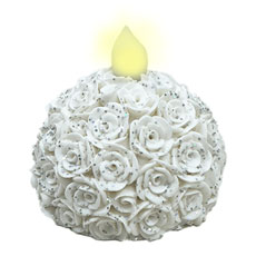 White Rose LED Tea Light Flameless Candle Set