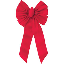 7-Loop Red Velvet Christmas Bow - 14" x 28" - 12 Pack 904279