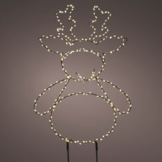 Micro LED Garden Reindeer Light - Black Frame - Warm White/Sun Warm White KM783313