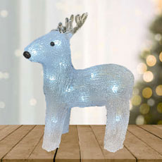 LED Acrylic Reindeer Figure Cool White KM491032-RD