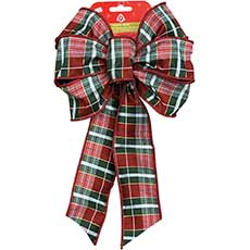 Plaid Christmas Bows - Red/Green/White (12) 933010