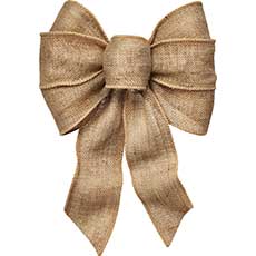 Burlap Wired Christmas Bow - Natural (12) 936381