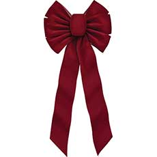 Velvet Christmas Bow - Burgundy (12) 951438