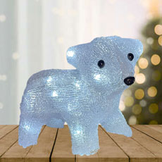 LED Acrylic Polar Bear Figure Cool White KM491032-PB