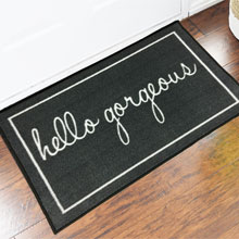 Grey Hello Gorgeous Welcome Door Mat