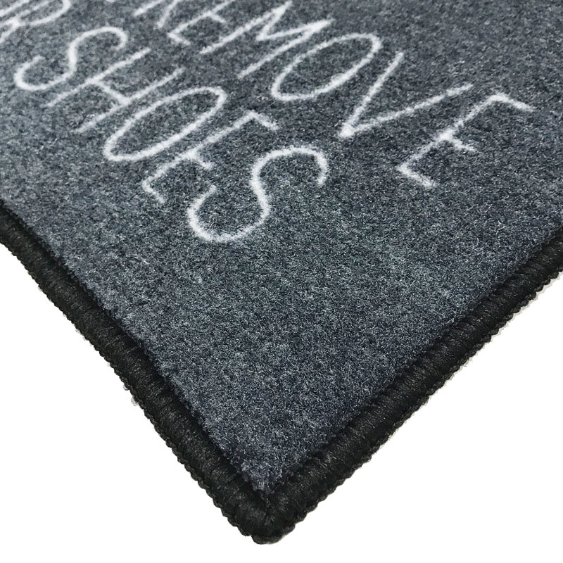 Please Remove Your Shoes Message Doormat Grey