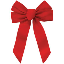 5-Loop Red Velvet Christmas Bow - 11" x 16"