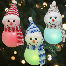 (3) LED Color Changing Snowmen - Battery Operated KM482628