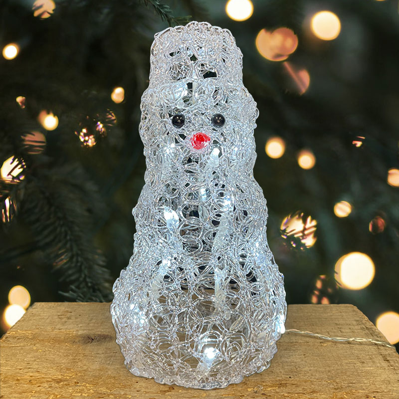 LED Acrylic Snowman - Cool White  KM491031-SM