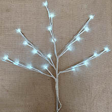 17" White Lighted Branch - 20 Warm White LED Lights