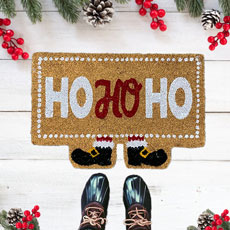 Christmas Outdoor Coir Doormat Ho!HO!HO! - Natural KM725839-HHH