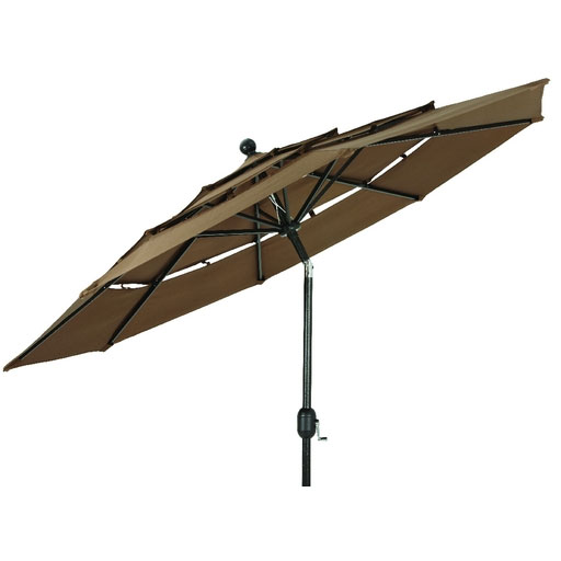 3 Tier Brown Aluminum Umbrella 3 Tier Dark Brown Patio Umbrella