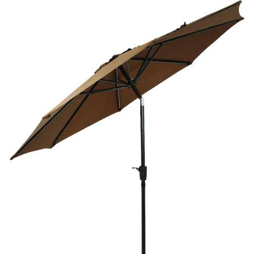 9' Brown Aluminum Tilt Patio Umbrella