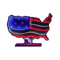  Americana Country Shaped Patriotic LED Infinity Light