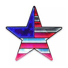 Americana Star Patriotic LED Infinity Wall Light GC2769250