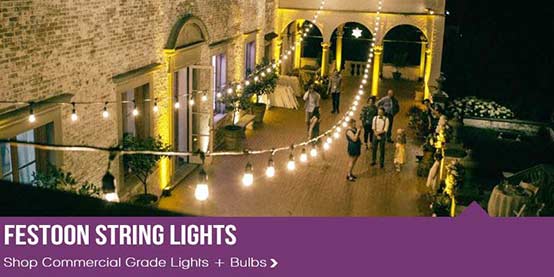 Commercial grade patio string lights