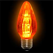 LED F15 Plastic Flame Bulb - Amber/E26 Base                  LI-LEDF15-AM