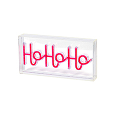 Lumineo LED "Ho Ho Ho" Neon Red Plastic Sign - 1.85" KM489936