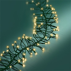 Lumineo Cluster Tree Lights 768-Soft Gold LEDs Green Wire 22.95 ft. KM781323