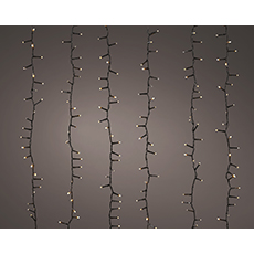 Lumineo Cascade Cluster Lights 480-Soft Gold LEDs Black Wire 78.74 L in. KM784367