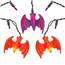 Halloween Purple & Orange Dangling Bats Icicle Lights - 25 Lights HW1880