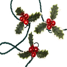 Holly Berry Cluster String Lights - 36 Lights UL4352