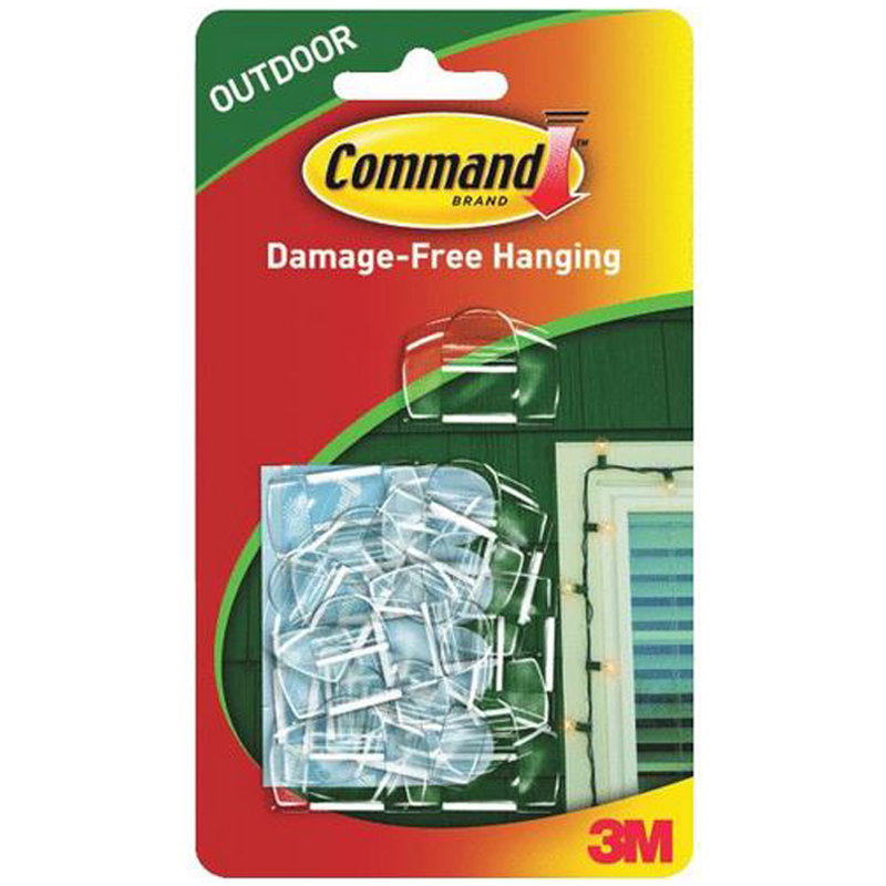 Command Outdoor Rope Light Clips, Clear, Damage Free Decorating