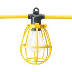 Woods Cord-O-Lite™ Temporary Light String Strand w/ Plastic Bulb Guard - 14/2 Cord - 100' Strand
