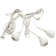 Triple Socket Lantern Light Strand Set - White Wire