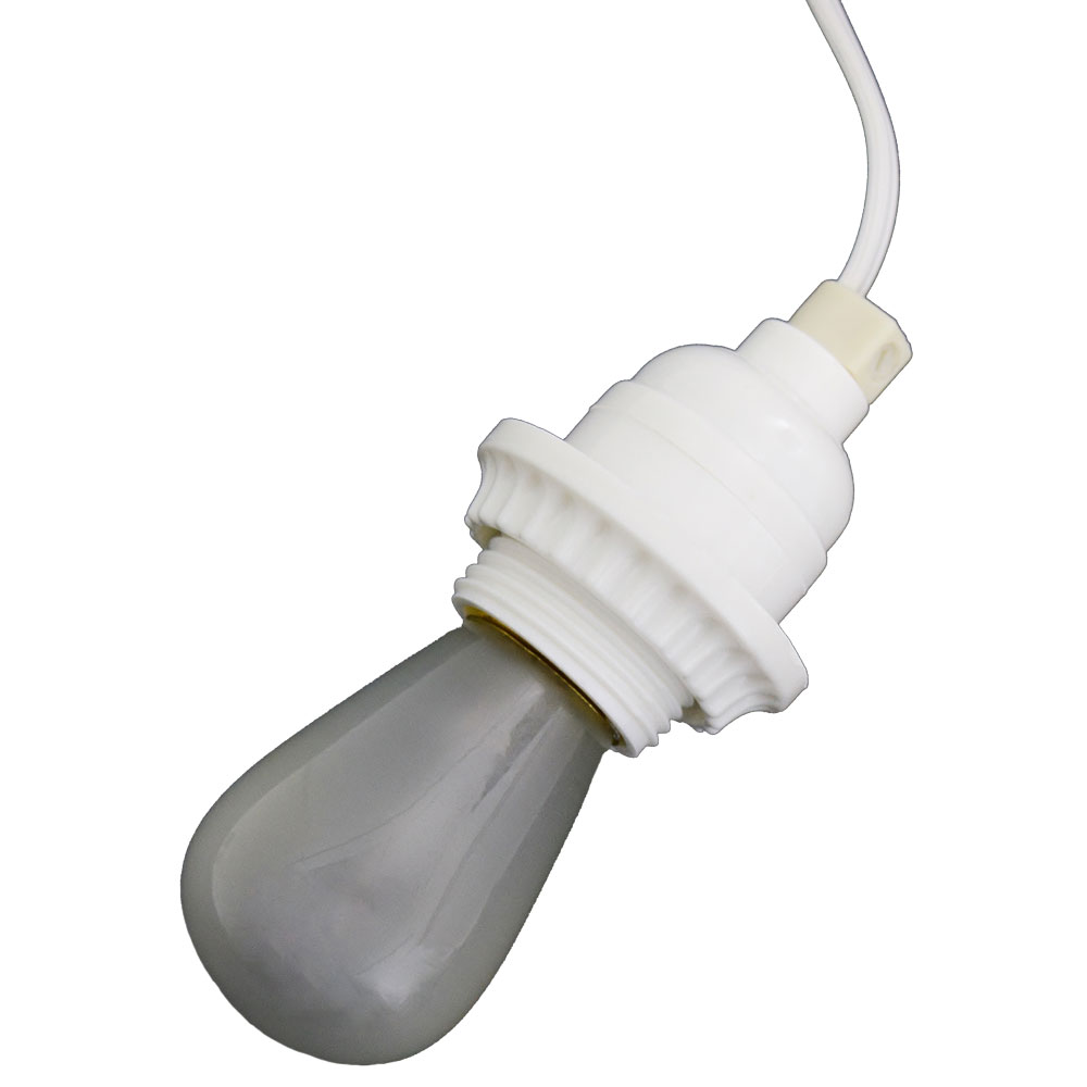 white lantern power cord light socket kit