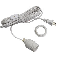 White Lantern Power Cord & Light Socket Set - Standard Base