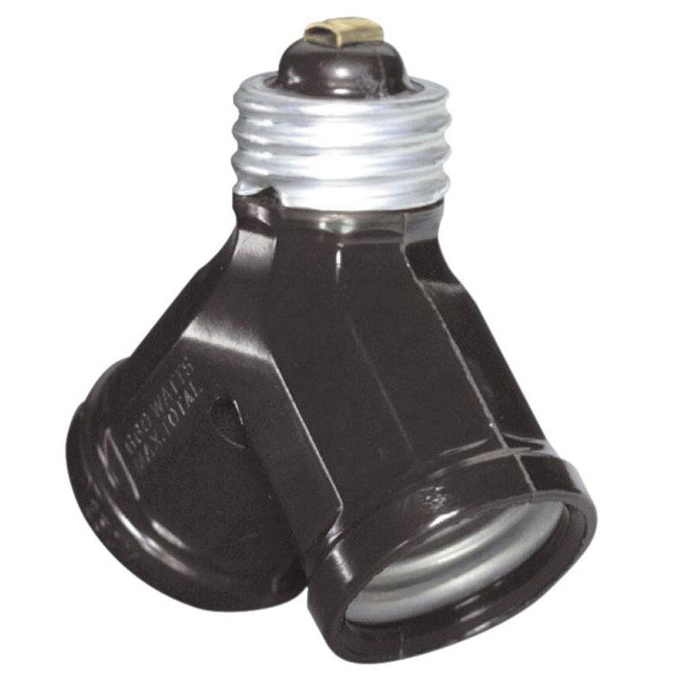 1-to-2 Light Socket Adapter - Brown 515561