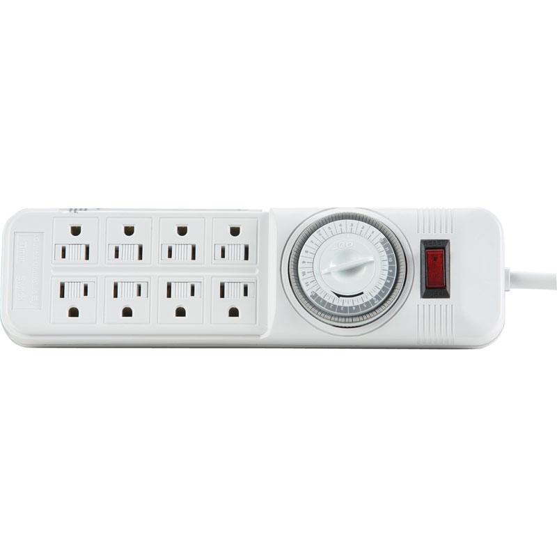 Indoor 8-Outlet Powerstrip w/ Mechanical Timer