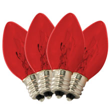 Transparent Red C7 Stringlight Bulbs - 4 Pack