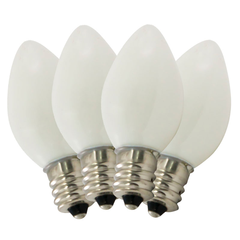 white ceramic C7 string light bulbs