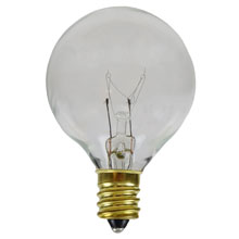 7 Watt Clear G50 Globe Light Bulbs - Candelabra Base