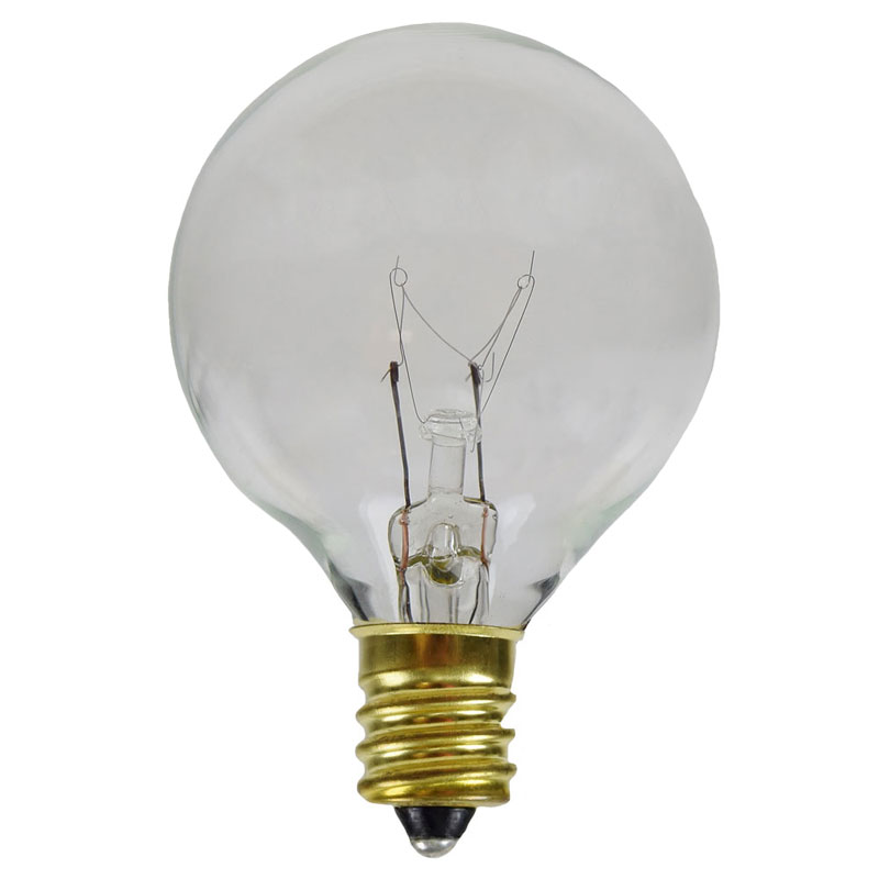7W G50 Candelabra Base Light Bulbs Clear 25 Pack