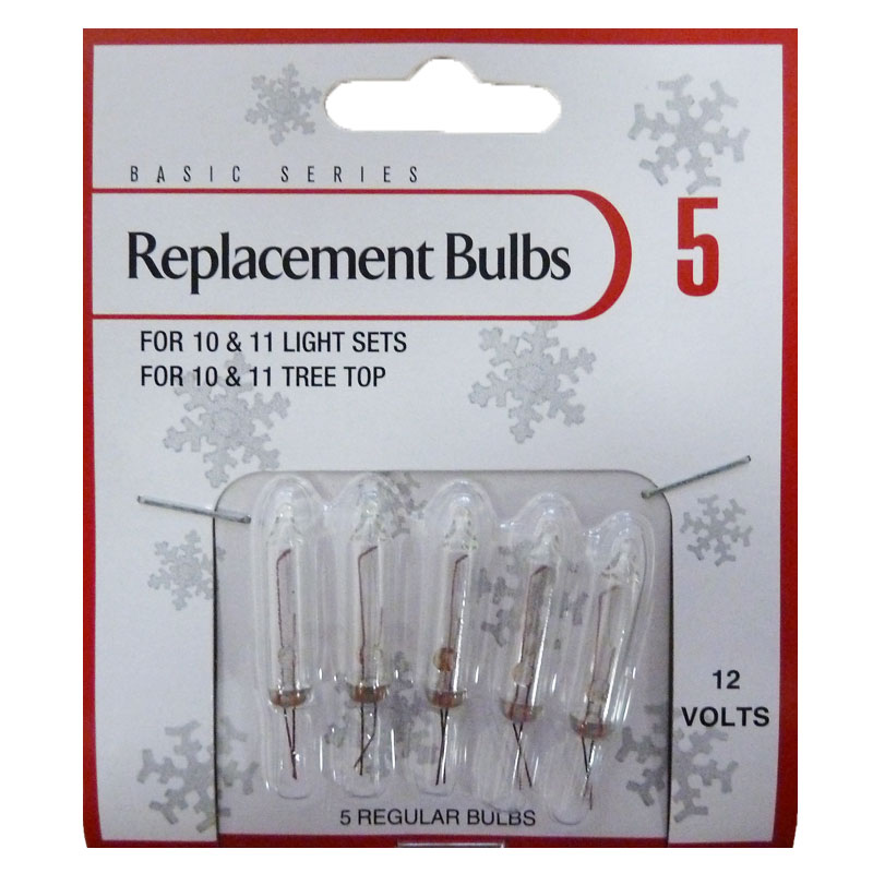 Clear Regular Replacement String Light Bulbs 12 Volts 5