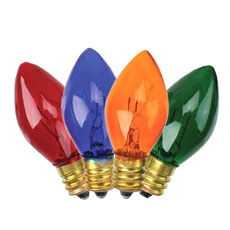 Transparent Multi-Color C7 Stringlight Bulbs - 4 Pack